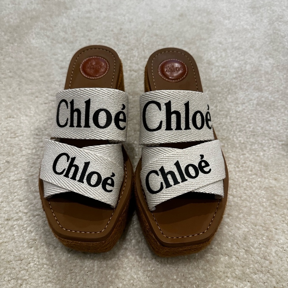 Authentic Chloe Woody Platform Espadrille